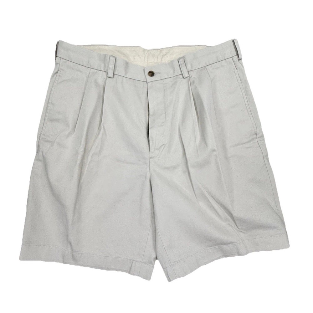 Brooks Brothers Shorts Men's 35 Advantage Chino Elliot Tan Pleated Cotton